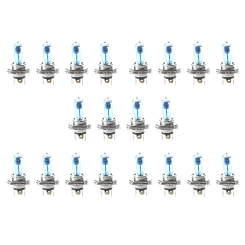 20 Lampadine Alogene Fari Auto H4 Luce Bianca 100W 12V 1