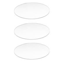 3x transparante ronde schijf van 3 mm dik acryl met een diameter van 60 mm