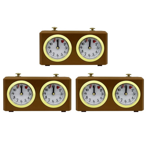 3X Mechanical Chess Clock Analog for Game Timer Official Clocks No Bat 1