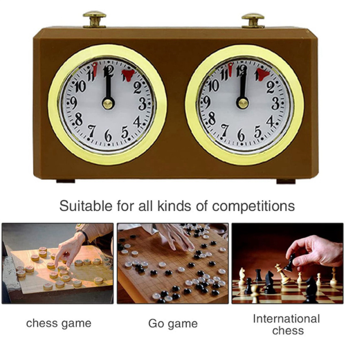 3X Mechanical Chess Clock Analog for Game Timer Official Clocks No Bat 2