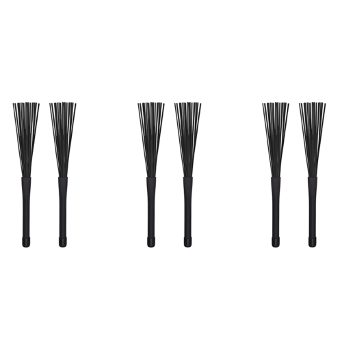 ζεύγη πινέλων Jazz Drum, ανασυρόμενα sticks, 32 cm, μαύρα
