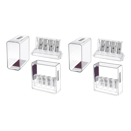 Temperamatite manuale a punta lunga da carpentiere, 4 pezzi, con coperchio in plastica, 4 H 1