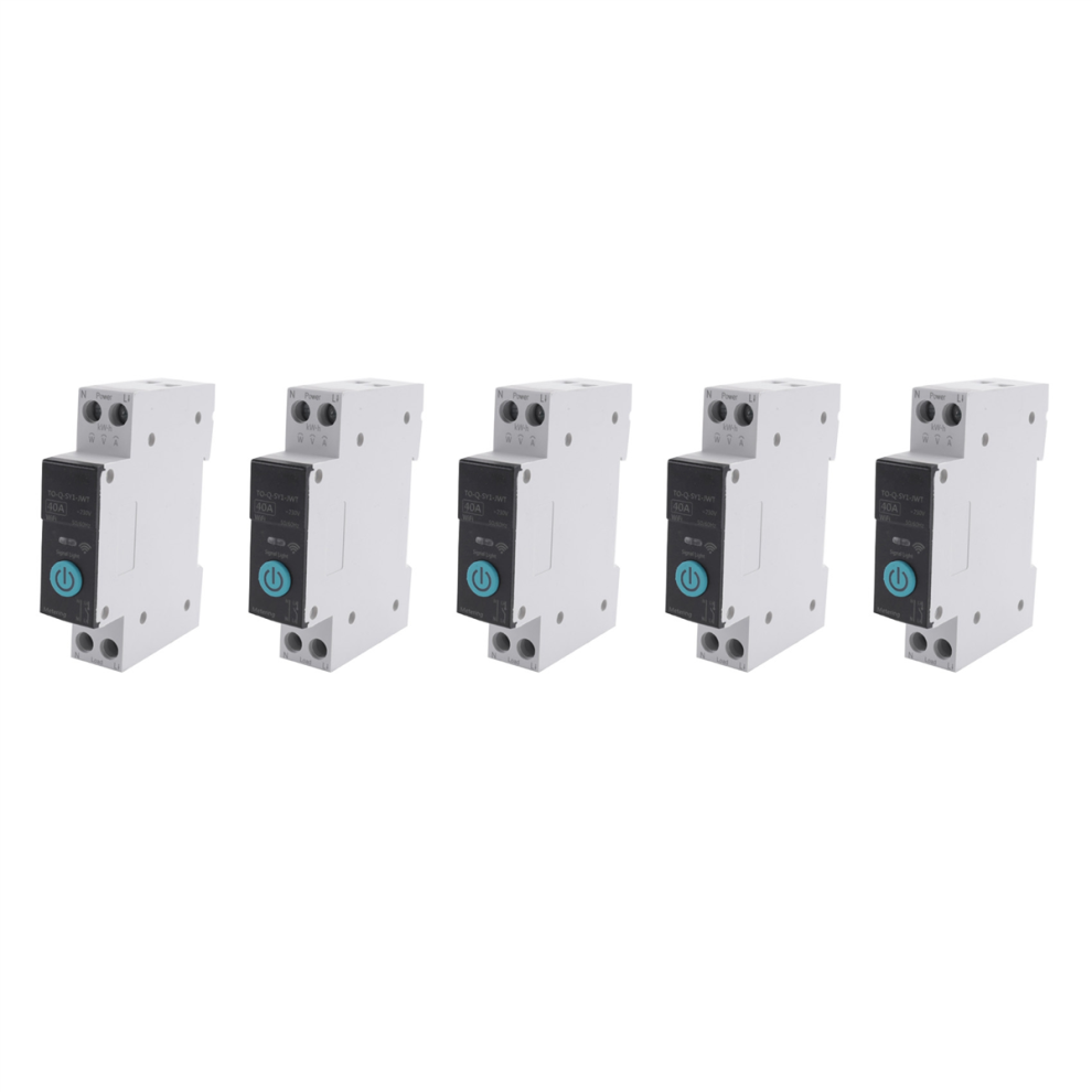 5X 40A Tuya Single Phase Din Rail Wifi Smart Energy Meter Timer Power 4851780608872