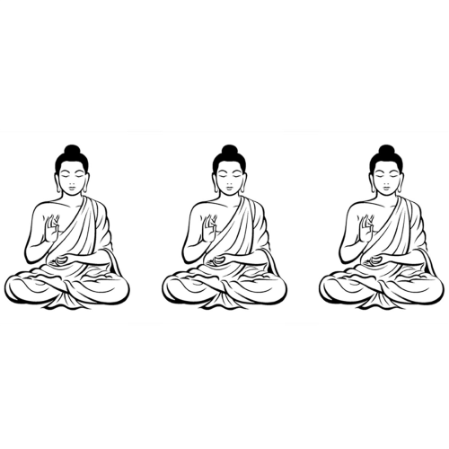 3X DIY Black Wall Sticker Meditating Buddha Decal Removable Art Mural