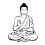 3X DIY Black Wall Sticker Meditating Buddha Decal Removable Art Mural 3