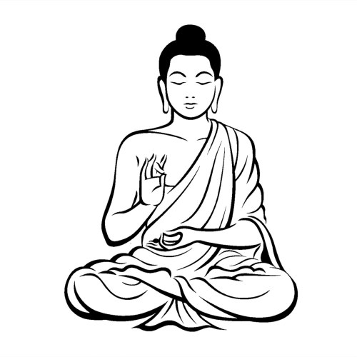 3X DIY Black Wall Sticker Meditating Buddha Decal Removable Art Mural 2
