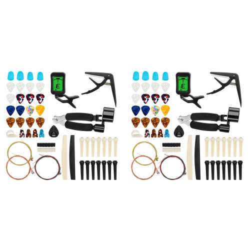 130 PCS Guitar Accessories Kit with Strings, Tuner, Capo, Picks, Pick