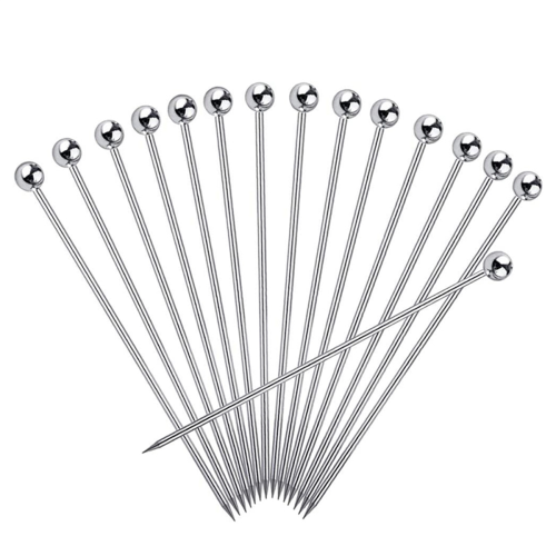 Lot de 120 pics à cocktail réutilisables en acier inoxydable de 10 cm 2