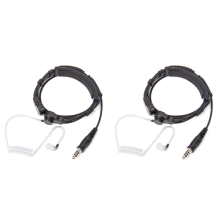 2X Telescopic Heavy Duty Throat Vibration Mic Headphone Plug for Walki