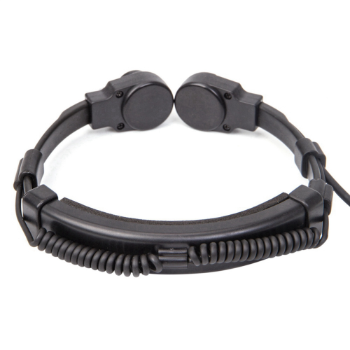 2X Telescopic Heavy Duty Throat Vibration Mic Headphone Plug for Walki 2