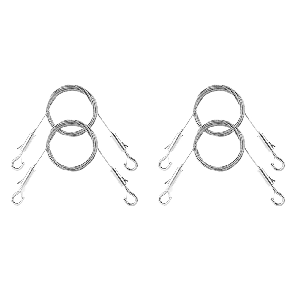 4Pcs Adjustable Picture Hanging Wire Kit - Heavy Duty Hardware 1M X1 4851780615610