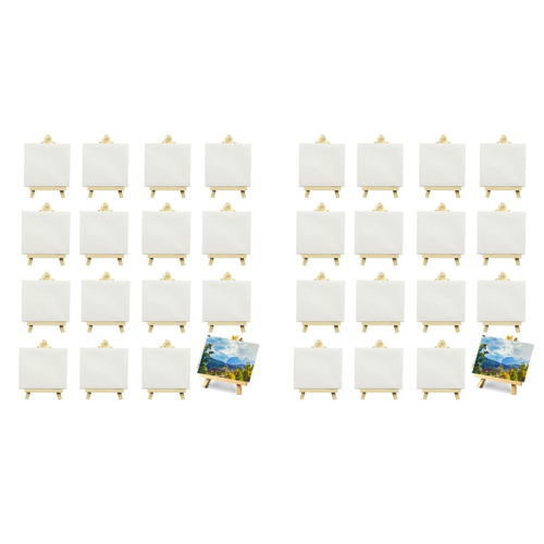 32 Pack 4 X Inch Stretched Mini Canvases Small Painting Canvas with Ea 1