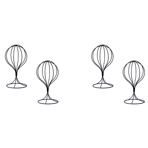 4 Pieces Modern Metal Hat Stands Stable Cap Rack Wigs Holder Display S