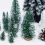50PCS Miniature Artificial Christmas Trees 5 Sizes,with Wooden Base fo 4