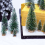 50PCS Miniature Artificial Christmas Trees 5 Sizes,with Wooden Base fo 7