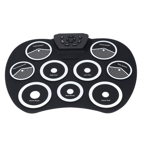 Kit di batteria elettronica pieghevole, 9 pad, USB portatile