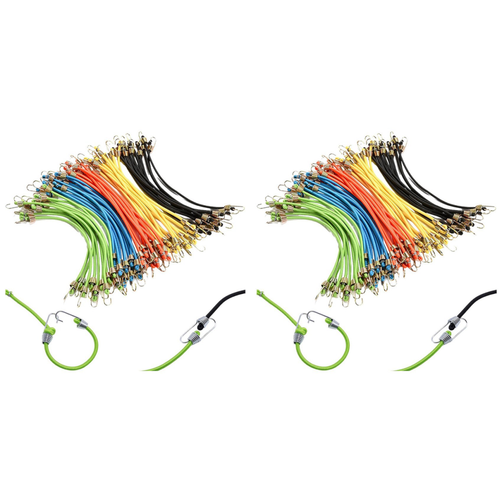 Small Bungee Cords With Hooks 24 Pack, Adjustable Rubber Elastic For L 4851780617065