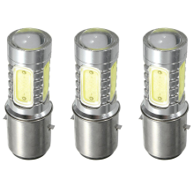 3X 12V BA20D H6 4 COB LED White Bulb Light for Motorcycle Bike Moped A