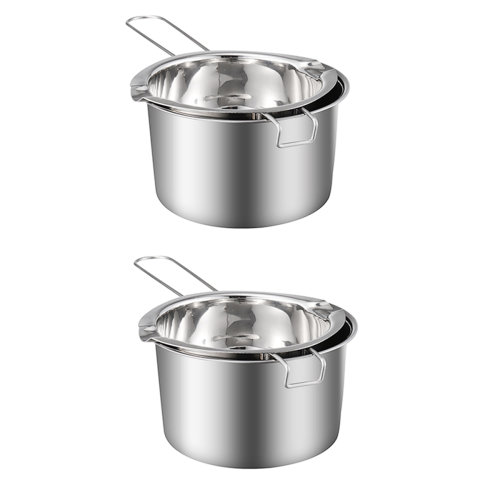 2X Χυτήριο Σοκολάτας (Ανοξείδωτο Ατσάλι 304) 400Ml Διπλού Βραστήρα Αλλά