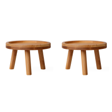 2X Flower Pot Tray Solid Wood Shelf Indoor Desktop Living Room Potted