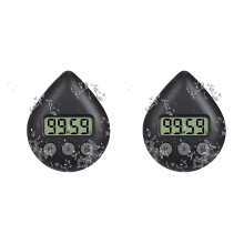 2X Silent Non-Ticking Battery Operated Shower Timer, Waterproof Digita