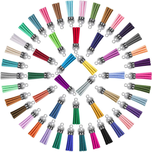 2000Pcs Keychain Tassels Bulk Colored Leather Tassel Pendants for DIY 2