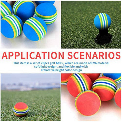 60 Pcs Golf BallsSoft Foam Garden Balls Practice Sponge Rainbow for In 2