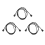 3X Ταινίες LED RGB 4 ακίδων θηλυκό σε καλώδιο επέκτασης μαύρο 1M 2