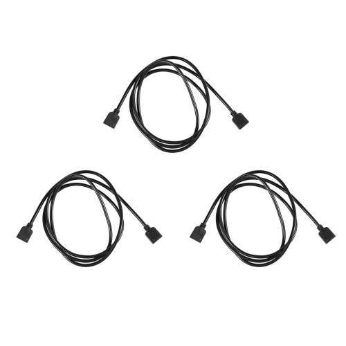 3X Ταινίες LED RGB 4 ακίδων θηλυκό σε καλώδιο επέκτασης μαύρο 1M