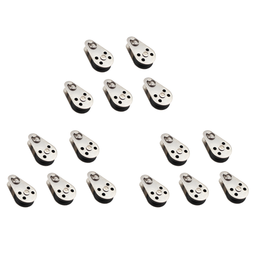 15Pcs Stainless Steel M25 Pulley Block Hanging Wire Towing Wheel Lifti 4851780622267