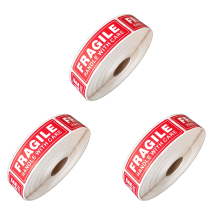 3 rollen/500 stuks kwetsbare stickers - Handgreep met zorglabels voor verhuizing, S