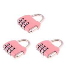 3x bagagekist met resetbaar combinatieslot, 3-cijferig nummer, roze
