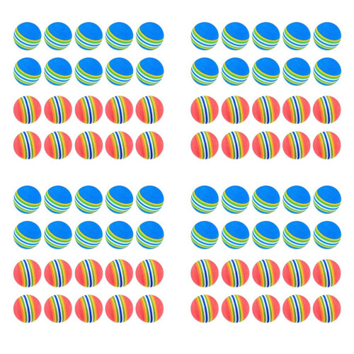 80 Pcs Golf BallsSoft Foam Garden Balls Practice Sponge Rainbow for In