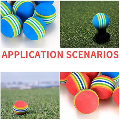 80 Pcs Golf BallsSoft Foam Garden Balls Practice Sponge Rainbow for In 2