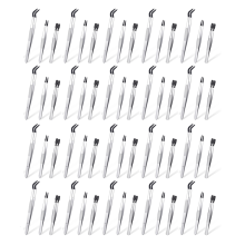 Set van 60 pincetten met rubberen punten, PVC-gecoat, recht en plat
