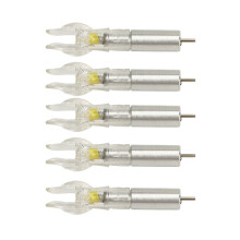 5 Stück LED-Leuchtnocken Kunststoffhülle Einfacher Einbau für 6,2 mm (0,24 Zoll) Innendurchmesser Pfeil Bogenschießen mit Batterie Gelb