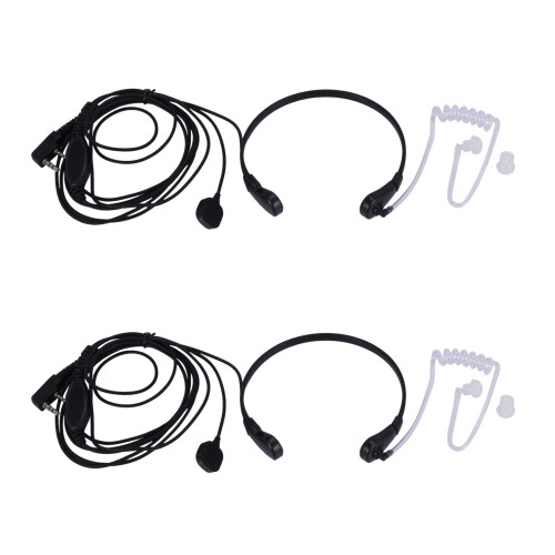 2X Throat Microphone Vibration Headset Earpiece for Two Way Radio Uv-5