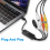 Μετατροπέας 4X AV σε USB C Προσαρμογέας κάρτας λήψης βίντεο 1 καναλιού NTSC PAL 3