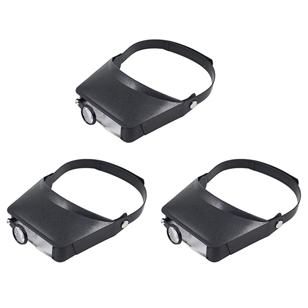 Torribaly 3Pc Slimline Headband Magnifier With 9 Lenses, Assisted Repair Of Head