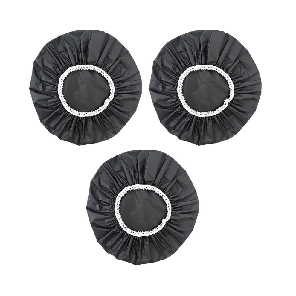 Torribaly 3Pcs Household Waterproof Shower Cap, Swimming Hotel Elastic Cap Hair