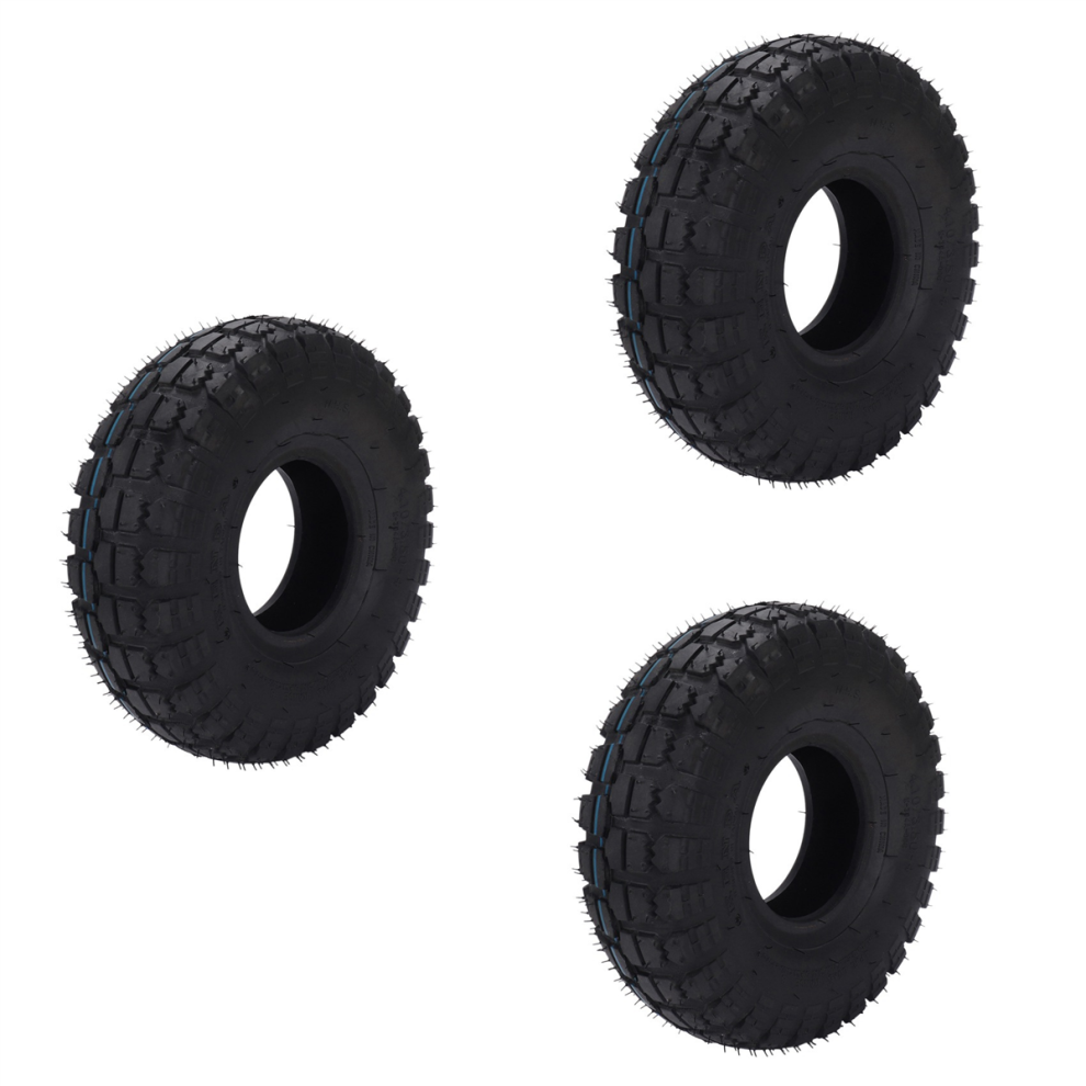 3X 4.10/3.50-4 410/350-4 Atv Quad Go Kart 47Cc 49Cc Chunky 4.10-4 Tire Black 4851780635632