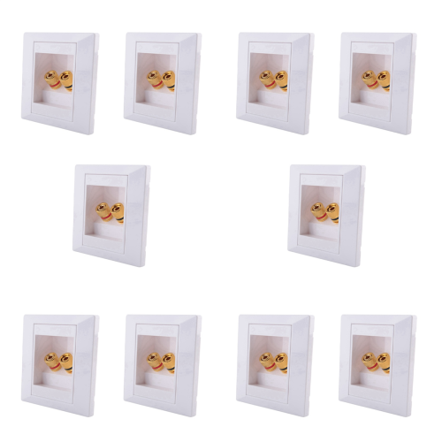 10x wandcontactdoos aansluitpoort met 2 jack luidspreker wit 1