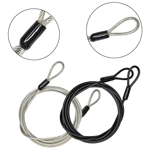 5X 100CM/3.3Ft Long Travel Security Cable Lock,Braided Steel Coated Sa 2