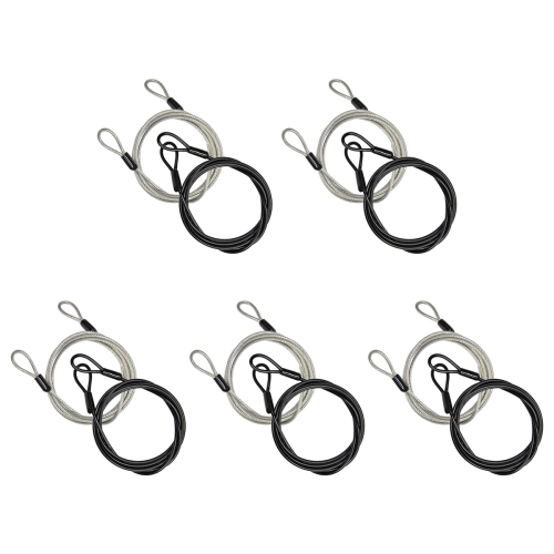 5X 100CM/3.3Ft Long Travel Security Cable Lock,Braided Steel Coated Sa 1
