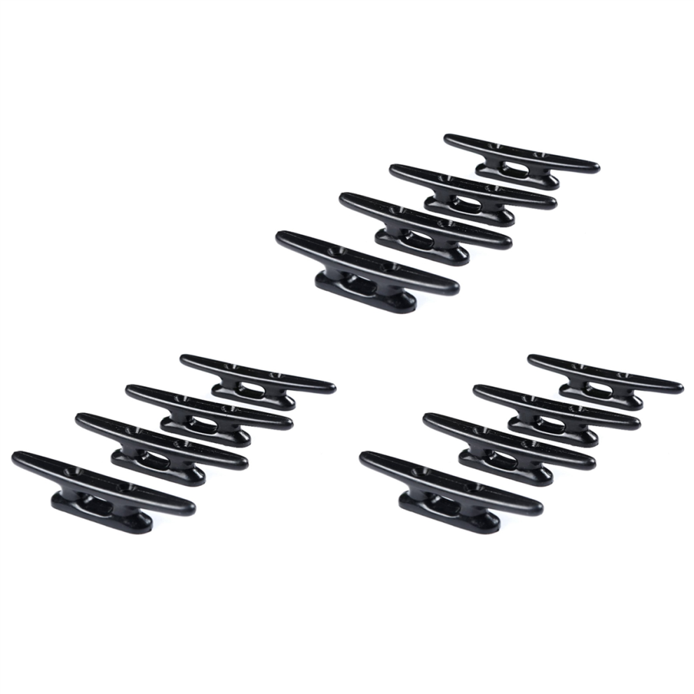 12Pack 4 Inch Black Boat Cleat Kayak Cleats Dock Canoe Strong Nylon 4851780638091