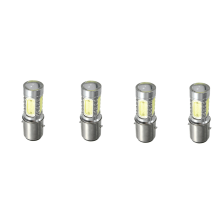 4X 12V BA20D H6 4 COB LED White Bulb Light for Motorcycle Bike Moped A