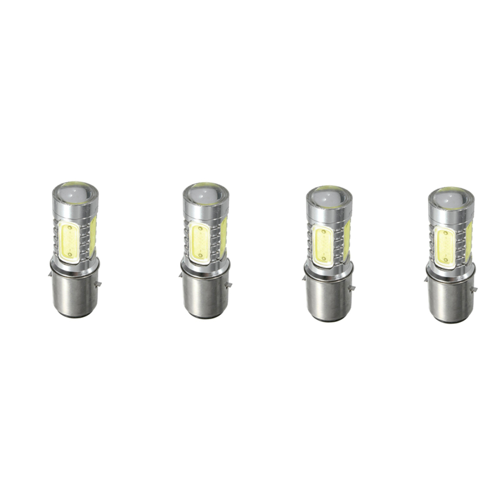 4X 12V BA20D H6 4 COB LED White Bulb Light for Motorcycle Bike Moped A-image-OPC-PJDJDZN-NEW