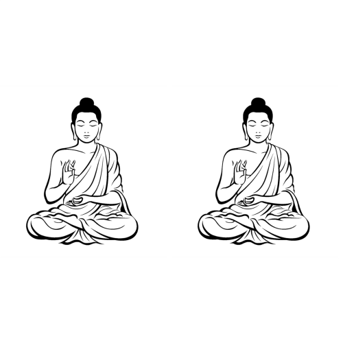 2X DIY Black Wall Sticker Meditating Buddha Decal Removable Art Mural