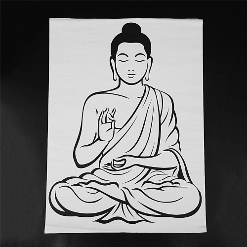 2X DIY Black Wall Sticker Meditating Buddha Decal Removable Art Mural 2