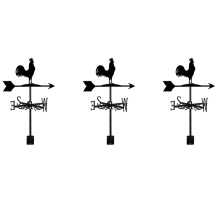 3x Windwijzer met dierenkippen Tuinpaal Windwijzer Windrichting